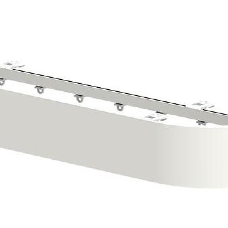 Jednokolejnice rovná s krycím čelem s koncovými ohyby pro záclony a závěsy